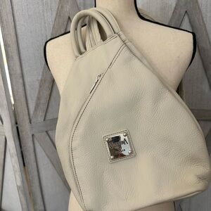 Valentina leather zip pocket backpack